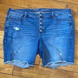 Torrid Distressed denim Bermuda Jean Shorts
